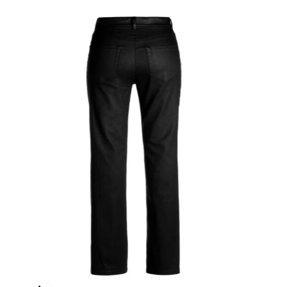 BOSTON PROPER WOMEN SIZE 12 BLACK Newport High Rise Coated Slim Straight Jean - Picture 3 of 4